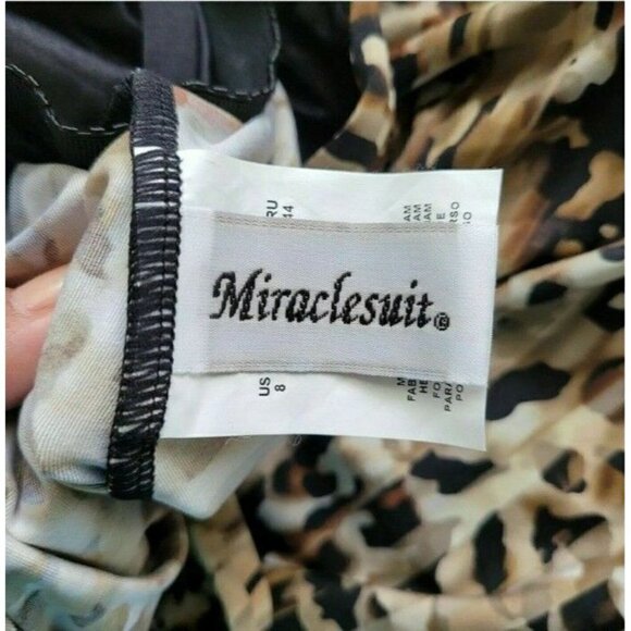 Miraclesuit Sz 8 Women's Leopard Print Swimsuit Top Separates Swimming Beach - Picture 7 of 10